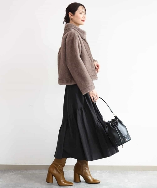 MK MICHEL KLEIN（エムケーミッシェルクラン）の「[2way]バケツ型巾着バッグ（ショルダーバッグ・レディース・サンドベージュ/ブラック・38）」の20枚目の写真