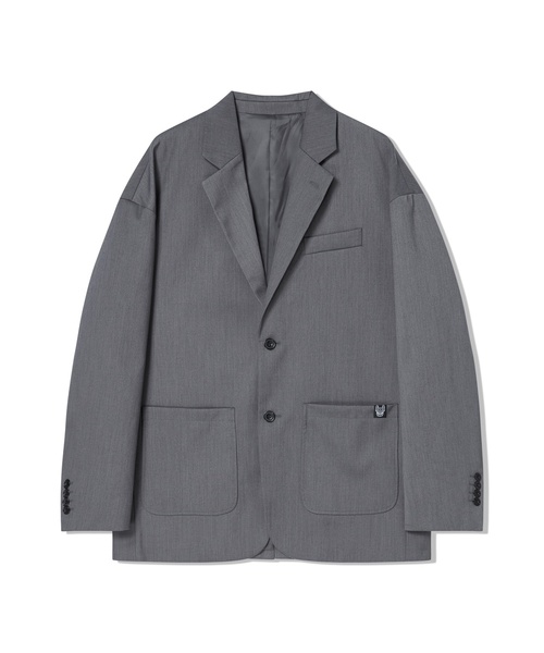 LIFE WORK(ライフワーク)の「ルーズフィットツーボタンブレザー(テーラードジャケット・メンズ・ブラック/グレー・MEDIUM/LARGE)」の1枚目の写真