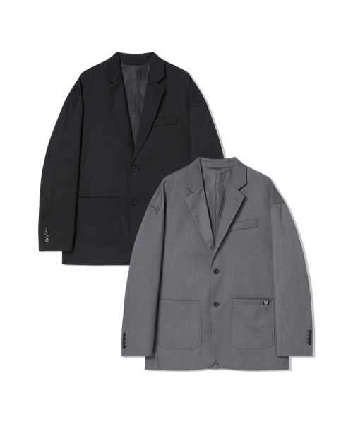 LIFE WORK(ライフワーク)の「ルーズフィットツーボタンブレザー(テーラードジャケット・メンズ・ブラック/グレー・MEDIUM/LARGE)」の3枚目の写真
