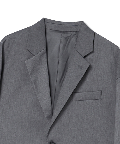 LIFE WORK(ライフワーク)の「ルーズフィットツーボタンブレザー(テーラードジャケット・メンズ・ブラック/グレー・MEDIUM/LARGE)」の4枚目の写真