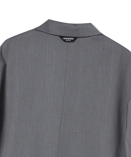 LIFE WORK(ライフワーク)の「ルーズフィットツーボタンブレザー(テーラードジャケット・メンズ・ブラック/グレー・MEDIUM/LARGE)」の5枚目の写真
