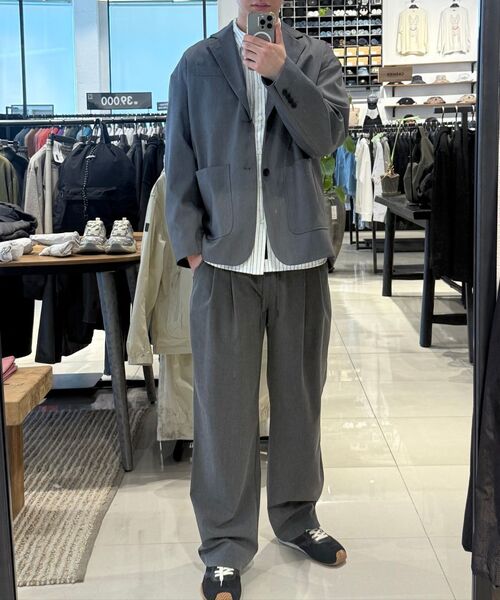 LIFE WORK(ライフワーク)の「ルーズフィットツーボタンブレザー(テーラードジャケット・メンズ・ブラック/グレー・MEDIUM/LARGE)」の9枚目の写真