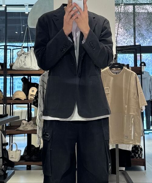 LIFE WORK(ライフワーク)の「ルーズフィットツーボタンブレザー(テーラードジャケット・メンズ・ブラック/グレー・MEDIUM/LARGE)」の10枚目の写真