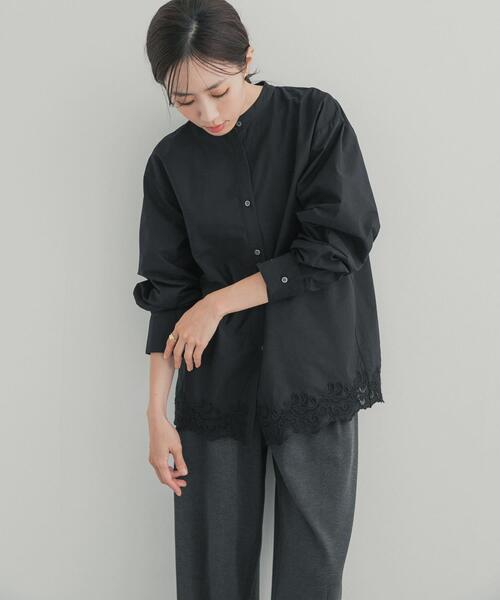 URBAN RESEARCH DOORS(アーバンリサーチドアーズ)の「裾スカラップレースブラウス(シャツ/ブラウス・レディース・オフホワイト/ブラック・FREE)」の9枚目の写真
