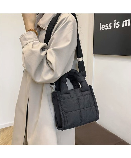 SORENA（ソレナ）の「キルティング 2WAYミニトートバッグ（トートバッグ・レディース・ブラック/ベージュ/オリーブ/シルバー/グレイッシュベージュ/ライトブルー/チャコールグレー・FREE）」の12枚目の写真