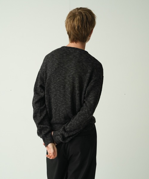 Adoon plain(アドーンプレーン)の「CURL SLUB BASIC KNIT / カールスラブベーシックニット(ニット/セーター・メンズ・チャコールグレー/ライトグレー/ボルドー・MEDIUM/LARGE)」の17枚目の写真