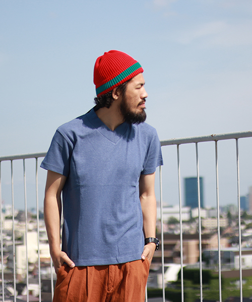 NATAL DESIGN(ネイタルデザイン)の「【ネイタルデザイン】Vネック ヘンプティ ヘヴィ-/V-NECK HEMP TEE HEAVY (Tシャツ/カットソー・メンズ・ナチュラル/ネイビー/ブラック/ブルー系その他/ブラック系その他/バイオレット/グリーン・MEDIUM/X-SMALL/SMALL/LARGE/X-LARGE)」の6枚目の写真