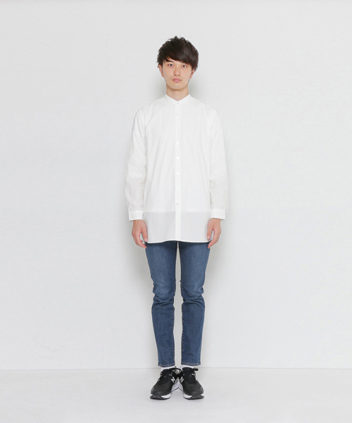 SENSE OF PLACE by URBAN RESEARCH（センスオブプレイスバイアーバンリサーチ）の「スタンドカラーロングシャツ（シャツ/ブラウス・メンズ・グレー/ホワイト・LARGE/MEDIUM）」の13枚目の写真