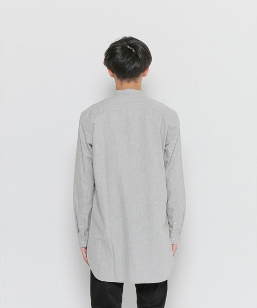 SENSE OF PLACE by URBAN RESEARCH（センスオブプレイスバイアーバンリサーチ）の「スタンドカラーロングシャツ（シャツ/ブラウス・メンズ・グレー/ホワイト・LARGE/MEDIUM）」の16枚目の写真