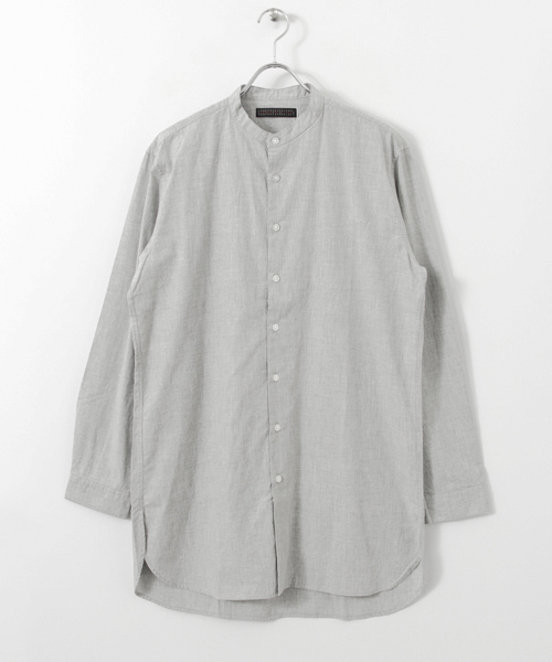 SENSE OF PLACE by URBAN RESEARCH（センスオブプレイスバイアーバンリサーチ）の「スタンドカラーロングシャツ（シャツ/ブラウス・メンズ・グレー/ホワイト・LARGE/MEDIUM）」の7枚目の写真