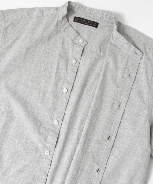SENSE OF PLACE by URBAN RESEARCH（センスオブプレイスバイアーバンリサーチ）の「スタンドカラーロングシャツ（シャツ/ブラウス・メンズ・グレー/ホワイト・LARGE/MEDIUM）」の12枚目の写真