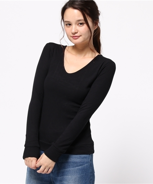 MOUSSY(マウジー)の「2WAY LACE UP TOP J(Tシャツ/カットソー・レディース・ブラック/オフホワイト/キャメル/ワインレッド・FREE)」の6枚目の写真