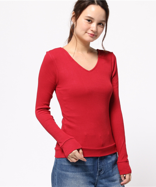 MOUSSY(マウジー)の「2WAY LACE UP TOP J(Tシャツ/カットソー・レディース・ブラック/オフホワイト/キャメル/ワインレッド・FREE)」の9枚目の写真