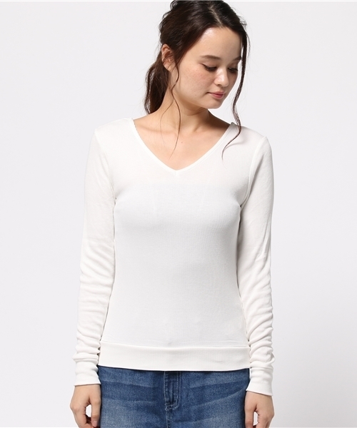 MOUSSY(マウジー)の「2WAY LACE UP TOP J(Tシャツ/カットソー・レディース・ブラック/オフホワイト/キャメル/ワインレッド・FREE)」の16枚目の写真