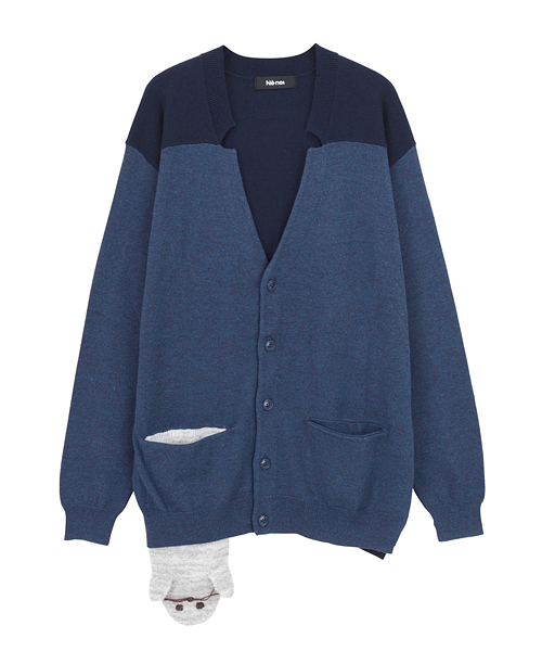 Ne-net（ネネット）の「S あざらしニット（カーディガン/ボレロ・レディース・グレー/ネイビー・02/03）」の3枚目の写真
