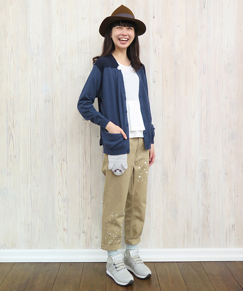 Ne-net（ネネット）の「S あざらしニット（カーディガン/ボレロ・レディース・グレー/ネイビー・02/03）」の6枚目の写真