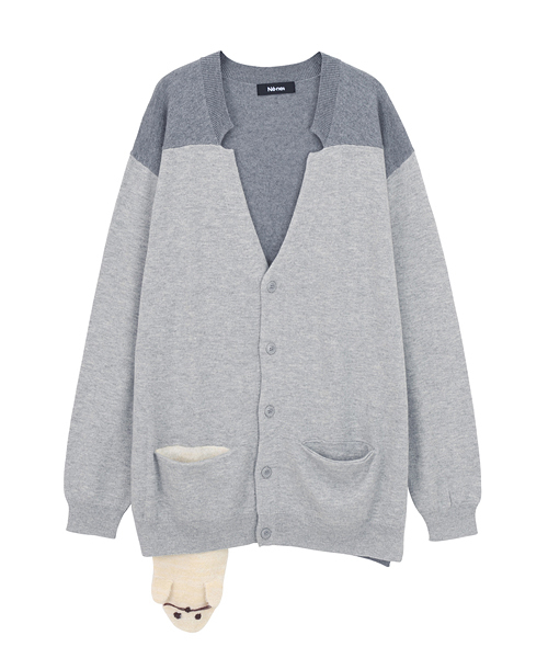 Ne-net（ネネット）の「S あざらしニット（カーディガン/ボレロ・レディース・グレー/ネイビー・02/03）」の9枚目の写真