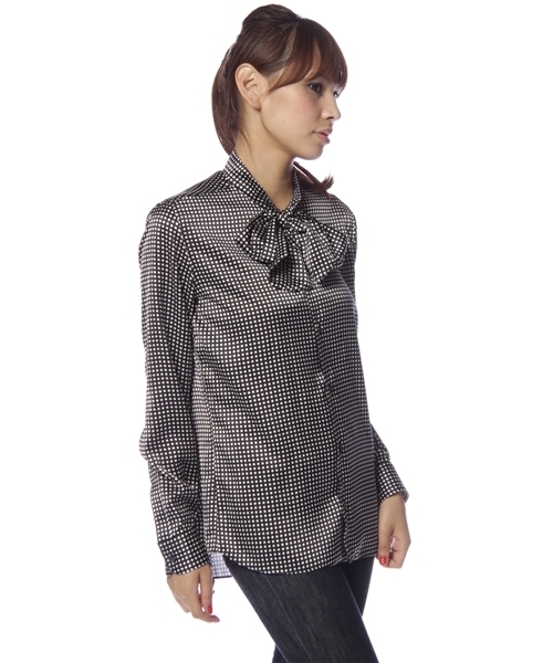 603（ロクマルサン）の「603 ドットアスコットシャツ（シャツ/ブラウス・レディース・ブラック/レッド・42/40）」の7枚目の写真
