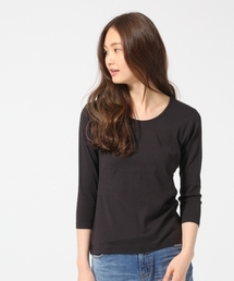 GLOBAL WORK | スーピマコットンUネック8分袖/734022(Tシャツ/カットソー)