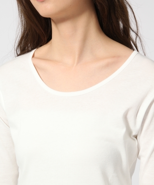 GLOBAL WORK（グローバルワーク）の「スーピマコットンUネック8分袖/734022（Tシャツ/カットソー・レディース・ブラック/その他/グレー/ホワイト・SMALL/MEDIUM/LARGE）」の7枚目の写真
