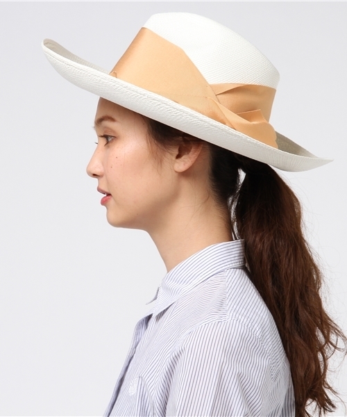 SENSI STUDIO（センシスタジオ）の「SENSI STUDIO　ドラマティック ストローHAT/ハット（ハット・レディース・ホワイト・57）」の2枚目の写真