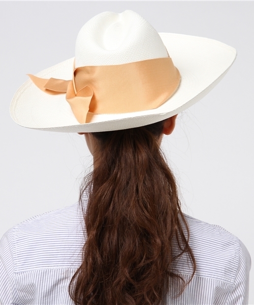 SENSI STUDIO（センシスタジオ）の「SENSI STUDIO　ドラマティック ストローHAT/ハット（ハット・レディース・ホワイト・57）」の3枚目の写真