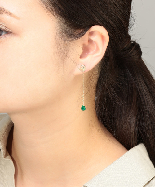 アガット　agete k10 グリーンピアスチャーム agete（アガット）の「K10ピアスチャーム（チャーム）」 - WEAR