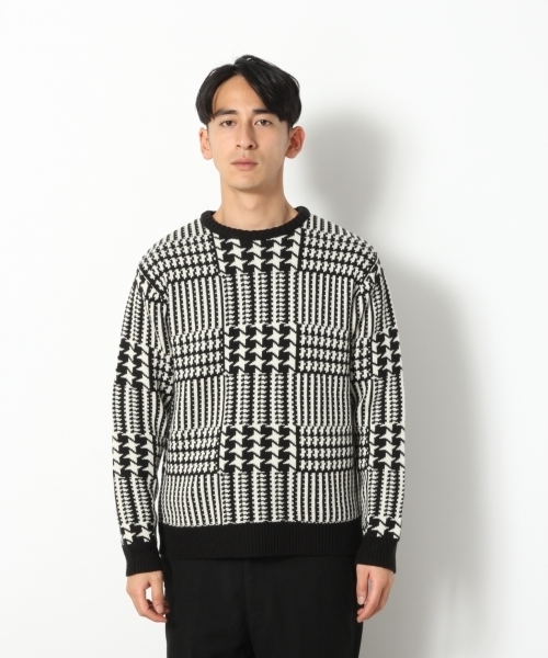RAGEBLUE(レイジブルー)の「総柄ニットクルー/774182(ニット/セーター・メンズ・ブルー/ホワイト/ブラック/グリーン・LARGE/MEDIUM)」の7枚目の写真