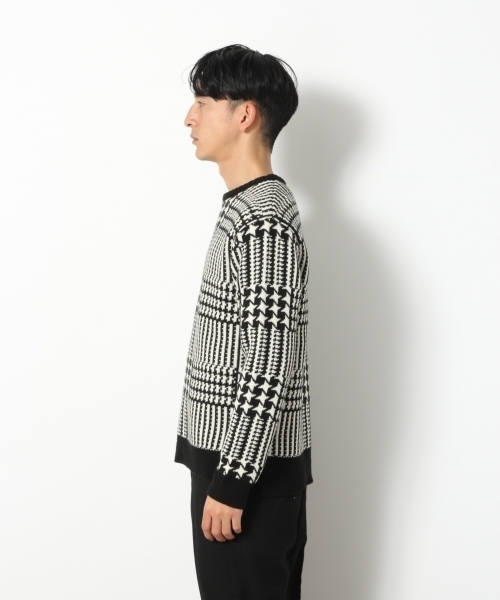 RAGEBLUE(レイジブルー)の「総柄ニットクルー/774182(ニット/セーター・メンズ・ブルー/ホワイト/ブラック/グリーン・LARGE/MEDIUM)」の5枚目の写真