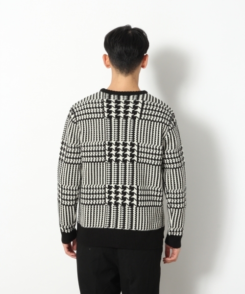 RAGEBLUE(レイジブルー)の「総柄ニットクルー/774182(ニット/セーター・メンズ・ブルー/ホワイト/ブラック/グリーン・LARGE/MEDIUM)」の9枚目の写真