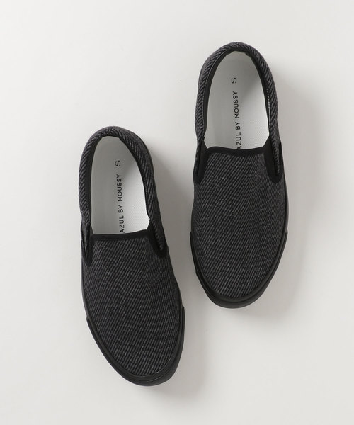 AZUL by moussy（アズールバイマウジー）の「ツイードスリッポンスニーカー（スニーカー・メンズ・チャコールグレー・LARGE/MEDIUM/SMALL）」の3枚目の写真