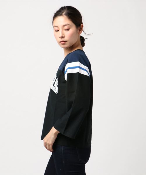 ivory court（アイボリーコート）の「フットボールTシャツ（Tシャツ/カットソー・レディース・ブラック/ブルー・FREE）」の4枚目の写真