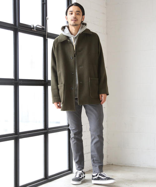 coen（コーエン）の「カバーリングウールカバーオール（カバーオール・メンズ・ネイビー/オリーブ・SMALL/MEDIUM/X-LARGE/LARGE）」の4枚目の写真