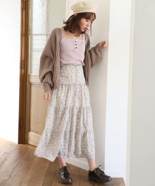 one after another NICE CLAUP（ワンアフターアナザーナイスクラップ）の「畦編みニットカーディガン（カーディガン/ボレロ・レディース・アイボリー/モカ/ミント/ピンク・FREE）」の7枚目の写真