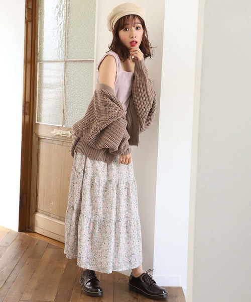 one after another NICE CLAUP（ワンアフターアナザーナイスクラップ）の「畦編みニットカーディガン（カーディガン/ボレロ・レディース・アイボリー/モカ/ミント/ピンク・FREE）」の6枚目の写真