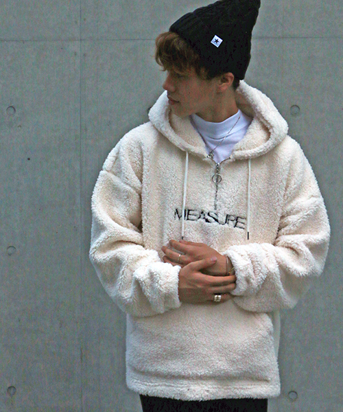 VENCEEXCHANGE（ヴァンスエクスチェンジ）の「ソフトボアハーフジップパーカー（パーカー・メンズ・ブラック/オフホワイト・MEDIUM/LARGE）」の2枚目の写真