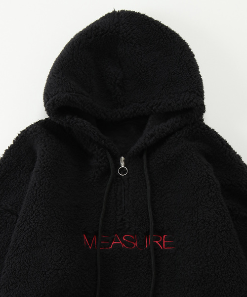 VENCEEXCHANGE（ヴァンスエクスチェンジ）の「ソフトボアハーフジップパーカー（パーカー・メンズ・ブラック/オフホワイト・MEDIUM/LARGE）」の7枚目の写真