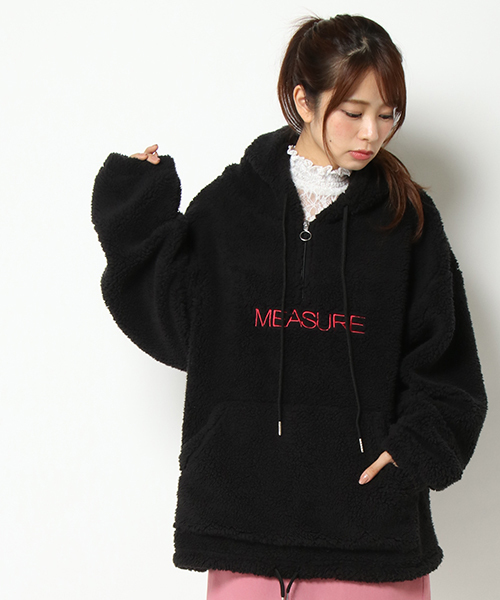 VENCEEXCHANGE（ヴァンスエクスチェンジ）の「ソフトボアハーフジップパーカー（パーカー・メンズ・ブラック/オフホワイト・MEDIUM/LARGE）」の18枚目の写真