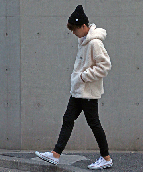 VENCEEXCHANGE（ヴァンスエクスチェンジ）の「ソフトボアハーフジップパーカー（パーカー・メンズ・ブラック/オフホワイト・MEDIUM/LARGE）」の16枚目の写真