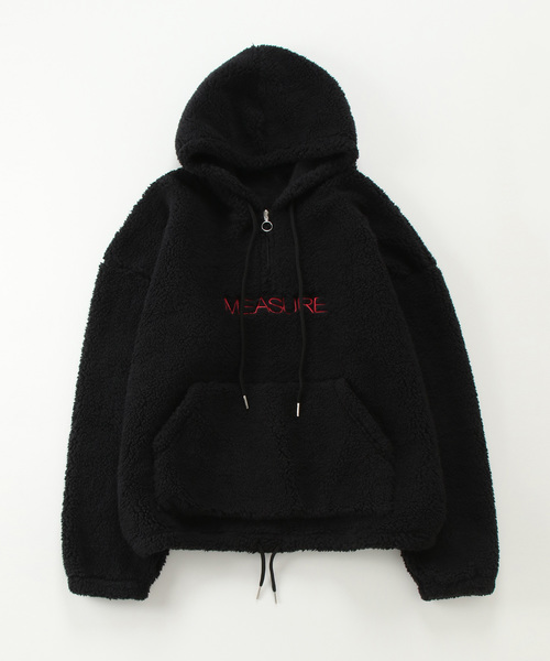 VENCEEXCHANGE（ヴァンスエクスチェンジ）の「ソフトボアハーフジップパーカー（パーカー・メンズ・ブラック/オフホワイト・MEDIUM/LARGE）」の5枚目の写真