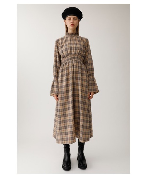 MOUSSY（マウジー）の「FLARE SLEEVE CHECK DRESS（ワンピース・レディース・ベージュ系その他/ブルー系その他/レッド系その他・1/2）」の8枚目の写真