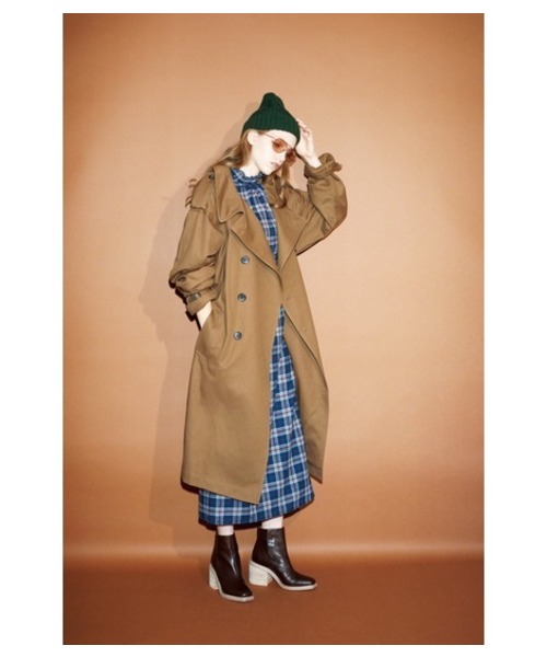 MOUSSY（マウジー）の「FLARE SLEEVE CHECK DRESS（ワンピース・レディース・ベージュ系その他/ブルー系その他/レッド系その他・1/2）」の10枚目の写真