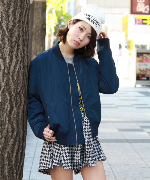 WEGO(ウィゴー)の「WEGO/MA-1ブルゾン(ブルゾン・レディース・ブラック/カーキ/ネイビー・FREE)」の1枚目の写真