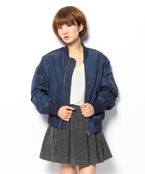 WEGO(ウィゴー)の「WEGO/MA-1ブルゾン(ブルゾン・レディース・ブラック/カーキ/ネイビー・FREE)」の7枚目の写真