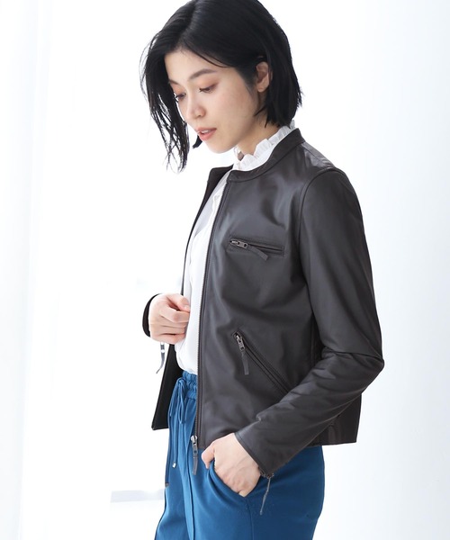 セール】ラムレザーライダースジャケットシングル（ライダース