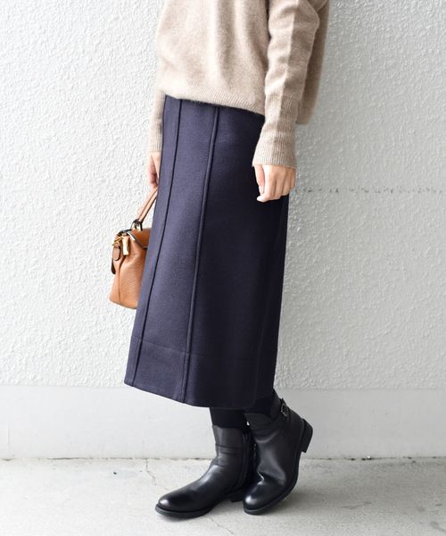 liflattie ships(リフラティ シップス)の「liflattie ships:ジャージーキリカエスカート◇(スカート・レディース・ダークグレー/ネイビー・SMALL/MEDIUM/LARGE)」の2枚目の写真
