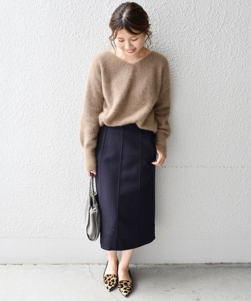 liflattie ships(リフラティ シップス)の「liflattie ships:ジャージーキリカエスカート◇(スカート・レディース・ダークグレー/ネイビー・SMALL/MEDIUM/LARGE)」の3枚目の写真