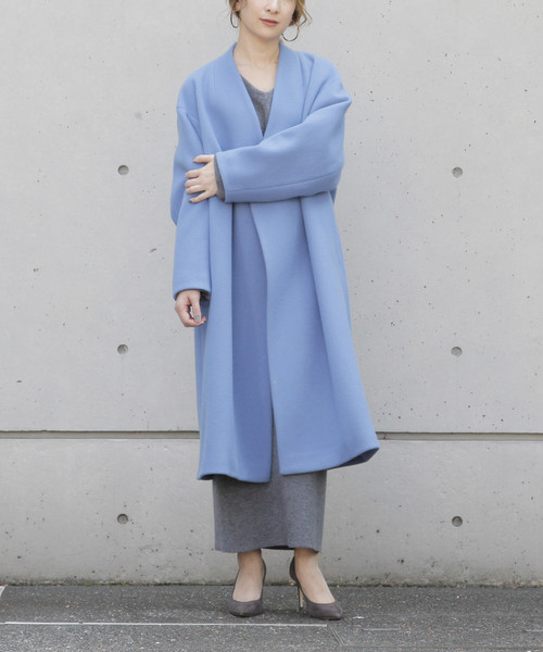 セール】辺見えみりさんコラボ ダブルクロスノーカラーコート（ノー