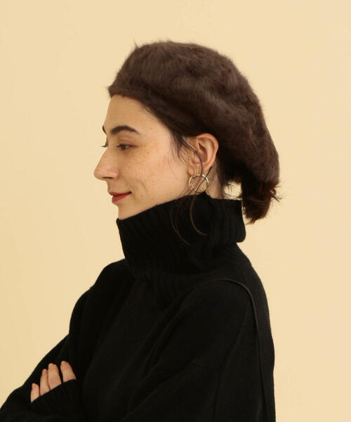 BEAUTY&YOUTH UNITED ARROWS（ビューティーアンドユースユナイテッドアローズ）の「BY ソリッドシャギーベレー ◆（ハンチング/ベレー帽・レディース・オフホワイト/ダークブラウン/モカ/オリーブ・FREE）」の2枚目の写真