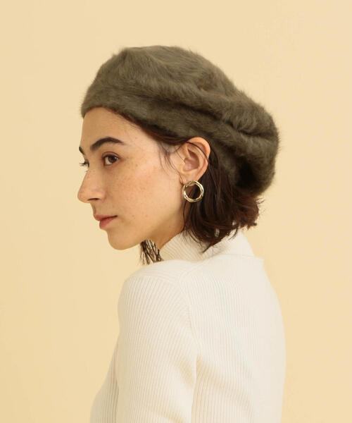 BEAUTY&YOUTH UNITED ARROWS（ビューティーアンドユースユナイテッドアローズ）の「BY ソリッドシャギーベレー ◆（ハンチング/ベレー帽・レディース・オフホワイト/ダークブラウン/モカ/オリーブ・FREE）」の4枚目の写真